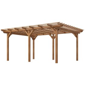 12' x 16' Outdoor Pergola Grape Trellis, Wood Gazebo with Stable Structure for Garden, Patio, Backyard, Deck