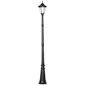Solar Post Light 94.5" Outdoor Vintage Street Lamp Solar Powered for Garden Pathway Driveway Black