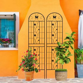 2 Pack Metal Garden Trellis 86.7" x 19.7" Rustproof Trellis for Climbing Plants Outdoor Flower Support Black