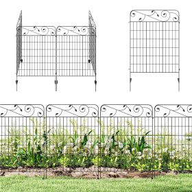 Garden Fence, 4 Pack Steel Fence Panels, 11.5' L x 43" H, Rust-Resistant Decorative Border Flower Edging for Yard, Landscape, Patio, Outdoor Deco